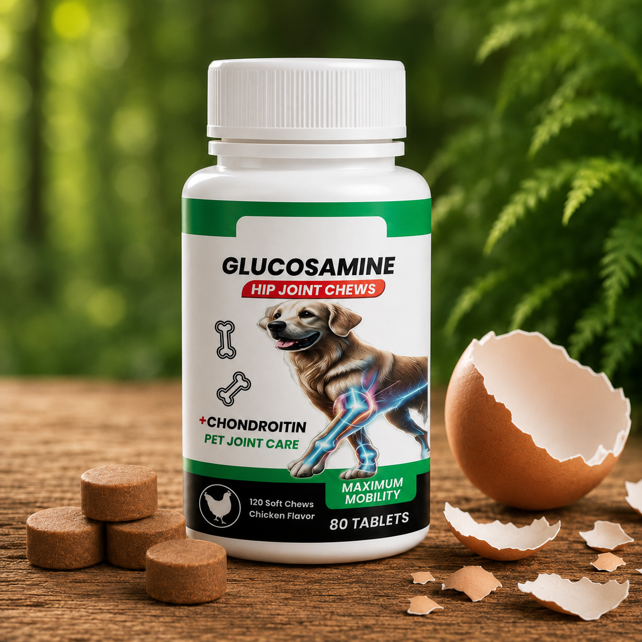 TrailBound Hip & Joint Chews for Dogs — Natural Eggshell Membrane Formula