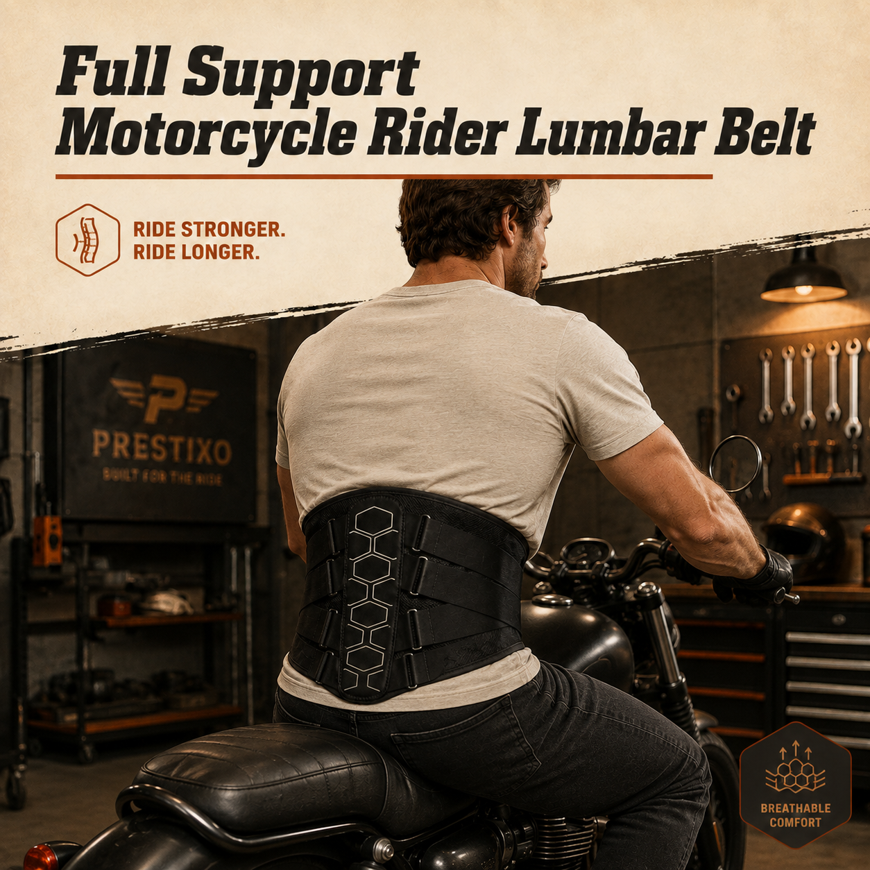 Full Support Motorcycle Rider Lumbar Belt